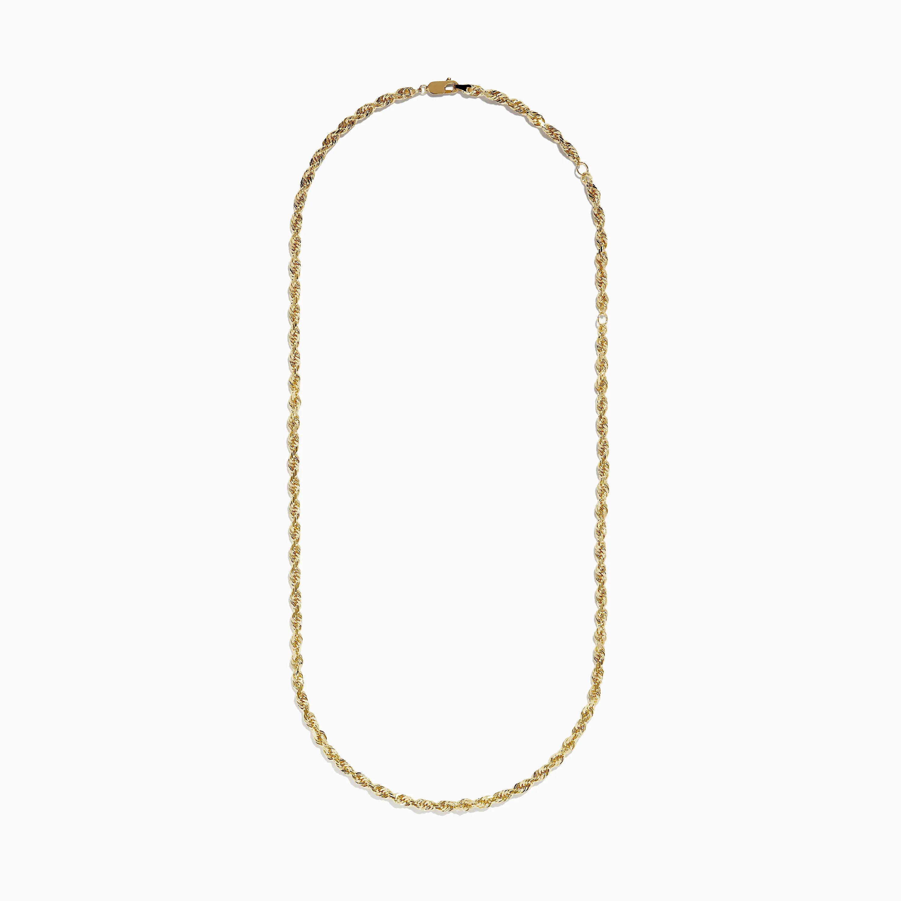 14K Yellow Gold 20"-24" Adjustable Rope Chain Necklace