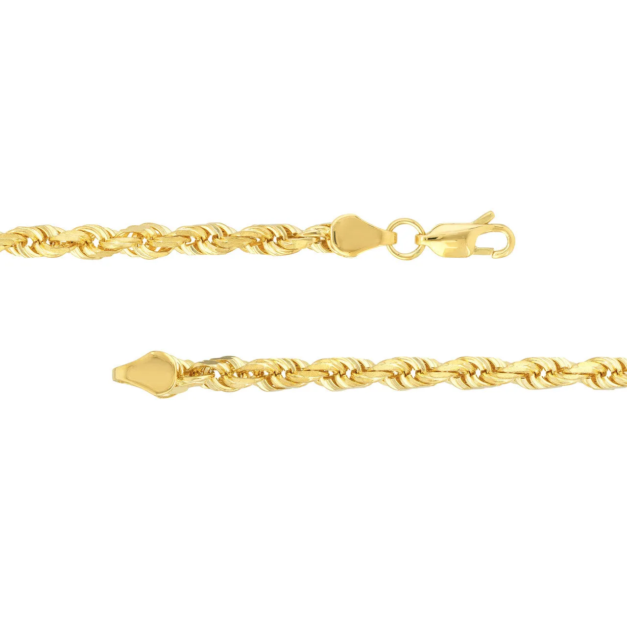 14K Yellow Gold 4.4mm Rope Chain with Lobster Lock