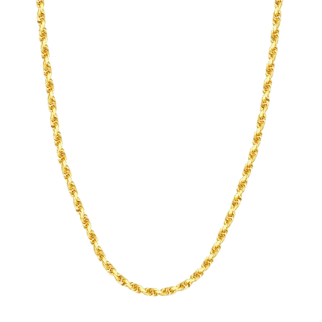 14K Yellow Gold 4.4mm Rope Chain with Lobster Lock