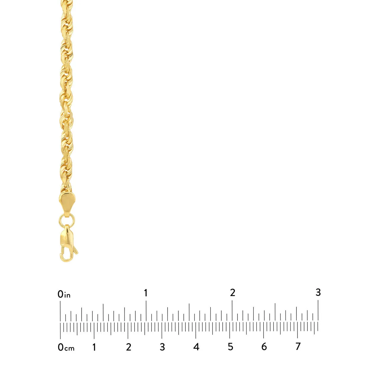 14K Yellow Gold 4.4mm Rope Chain with Lobster Lock