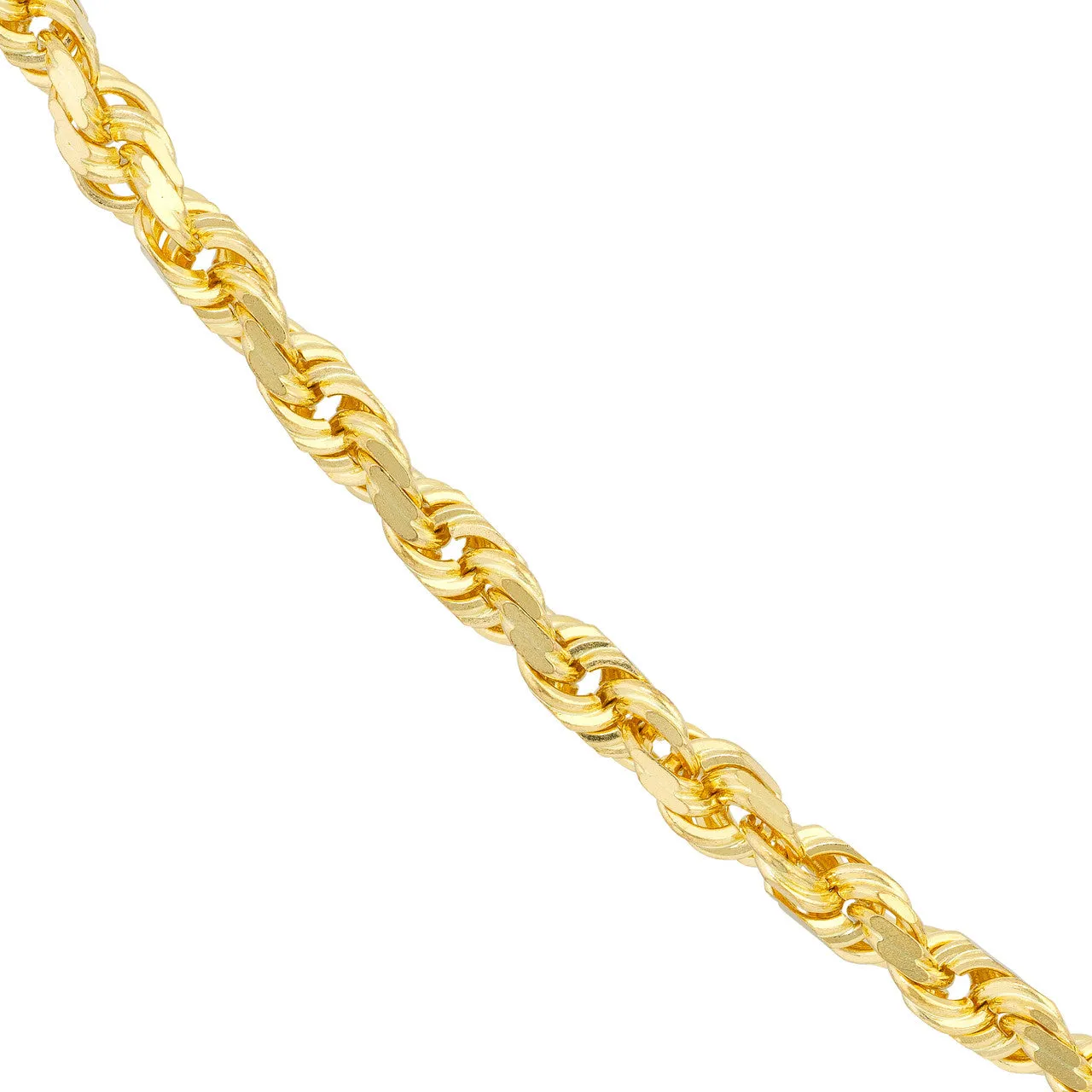 14K Yellow Gold 4.4mm Rope Chain with Lobster Lock