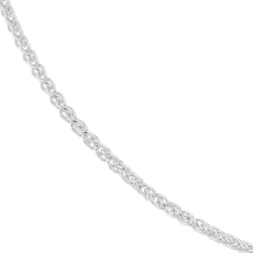 14kt White Gold 1.65mm Wheat Chain