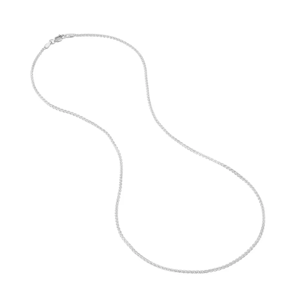 14kt White Gold 1.65mm Wheat Chain