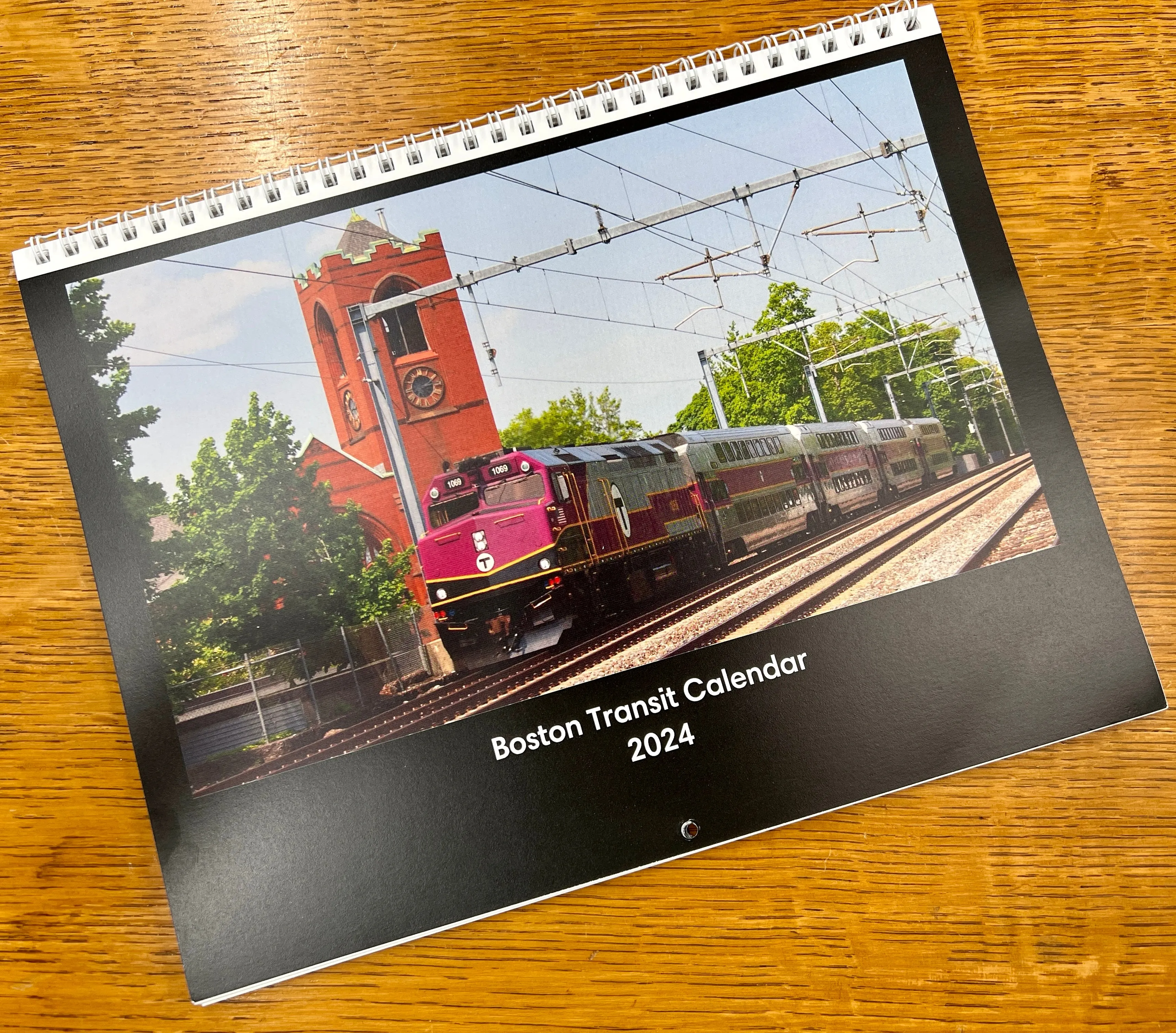 2024 Boston MBTA Transit Vehicle Photographs Wall Calendar