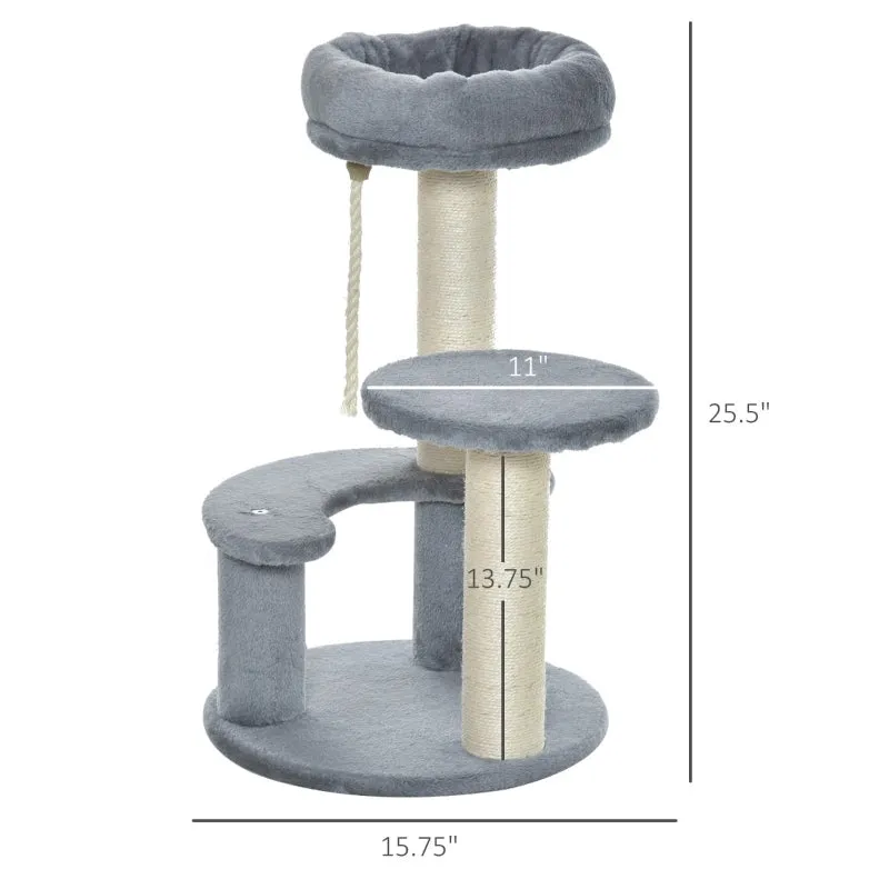 26" Cat Tree Scratching Post - Grey