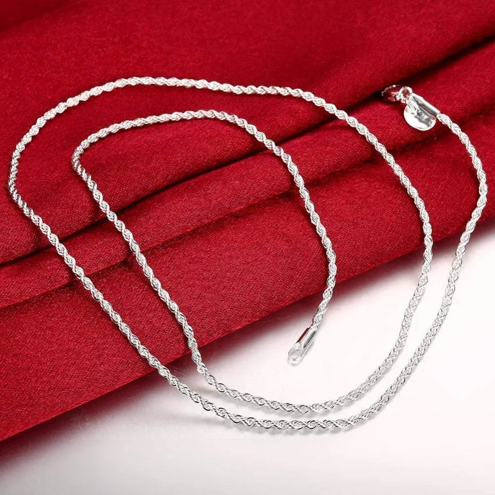 2mm 24 inches silver plated Italian Necklace Chain