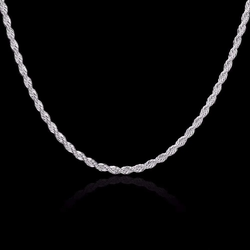 3.8mm 22 inches silver plated Italian Necklace Chain