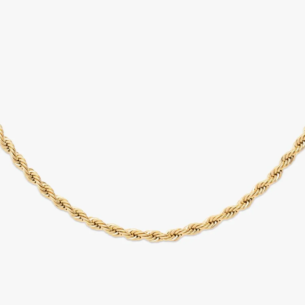 4MM Solid Gold Rope Chain