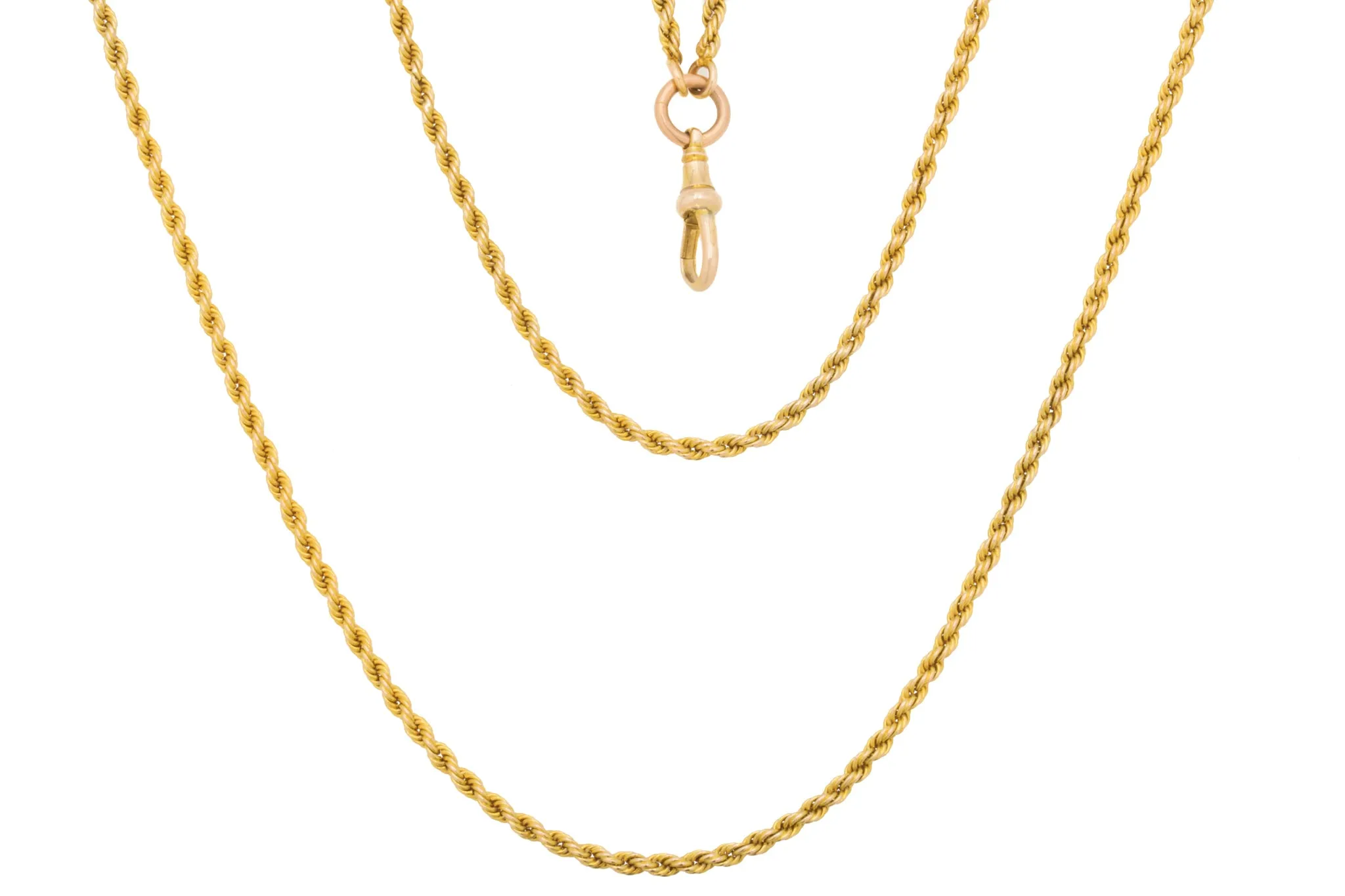 58.5" Victorian 9ct Gold Longuard Rope Chain, 26g