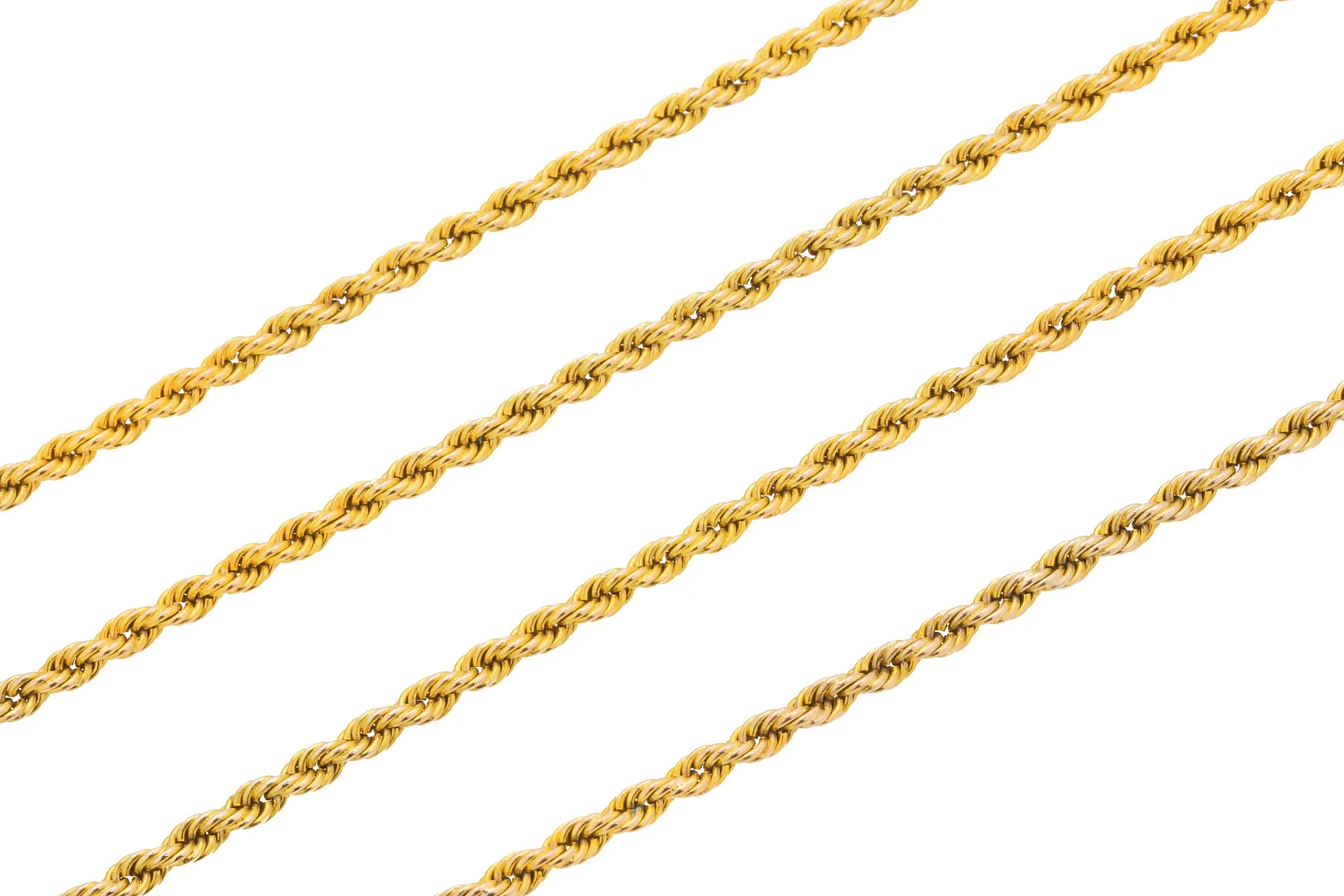 58.5" Victorian 9ct Gold Longuard Rope Chain, 26g