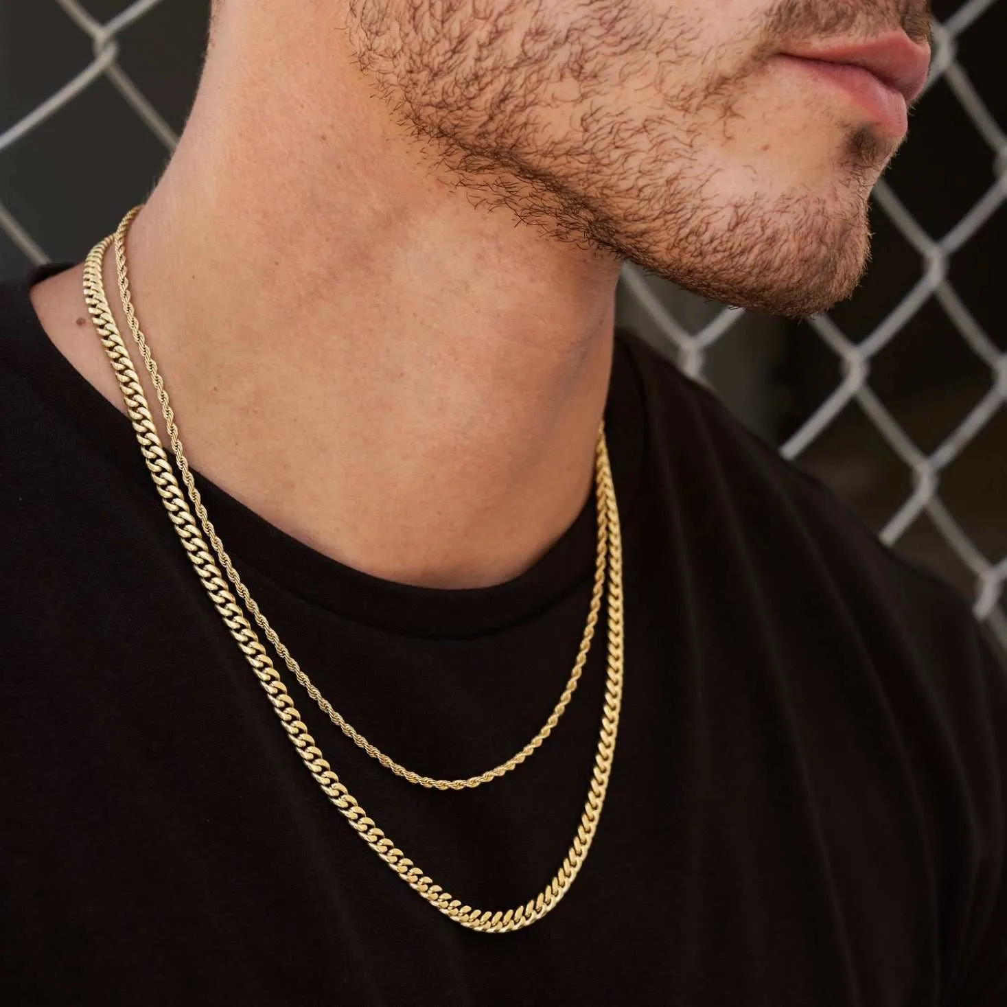 5mm Miami Cuban Chain   2mm Rope Chain Bundle