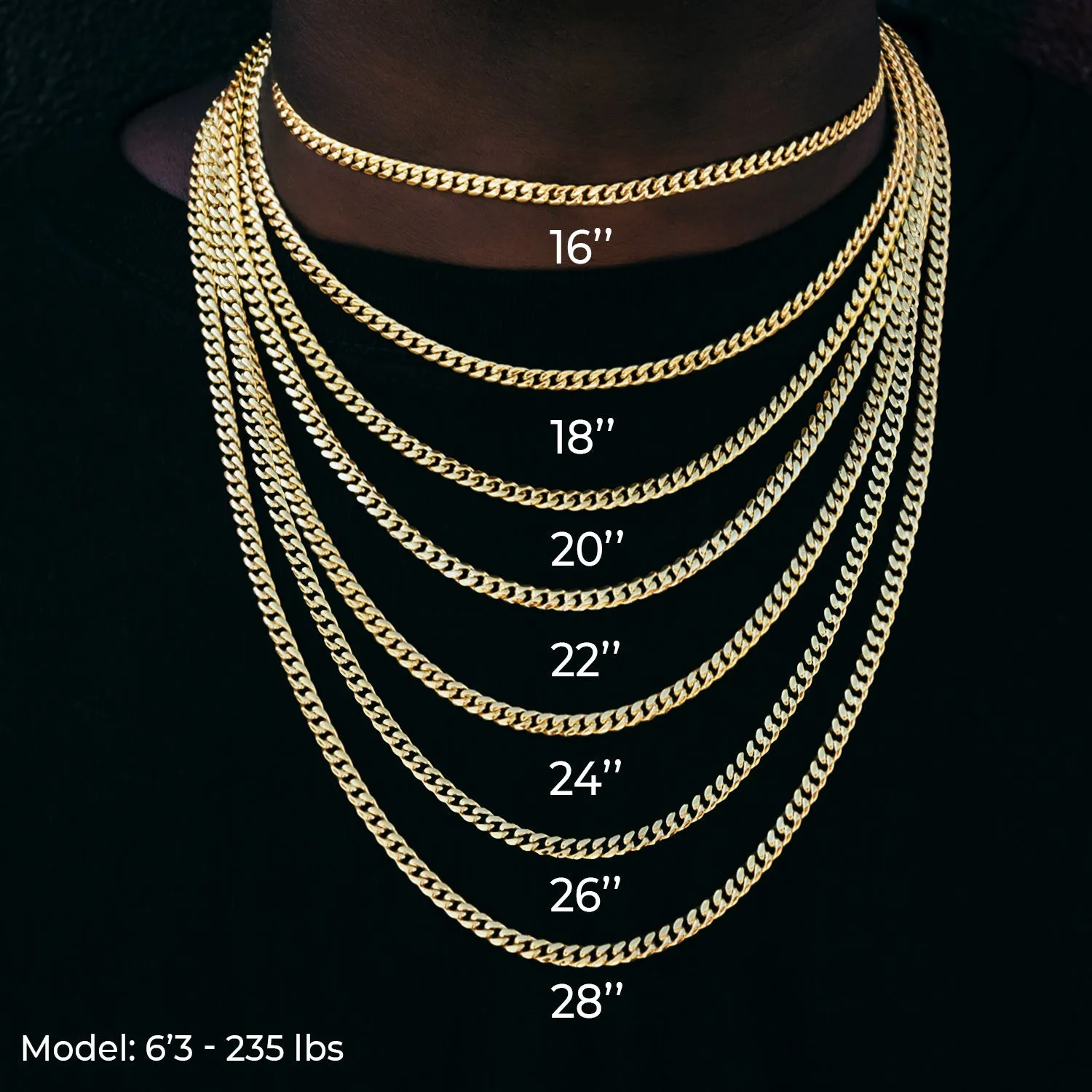 5mm Miami Cuban Chain   2mm Rope Chain Bundle