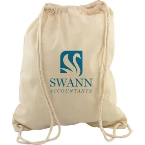 5oz Natural Cotton Drawstring Bag - Spot Colour