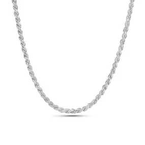 60cm Silver Rope Chain Necklace, 4.5mm Thick