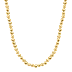 6mm Gold Bead Ball Necklace