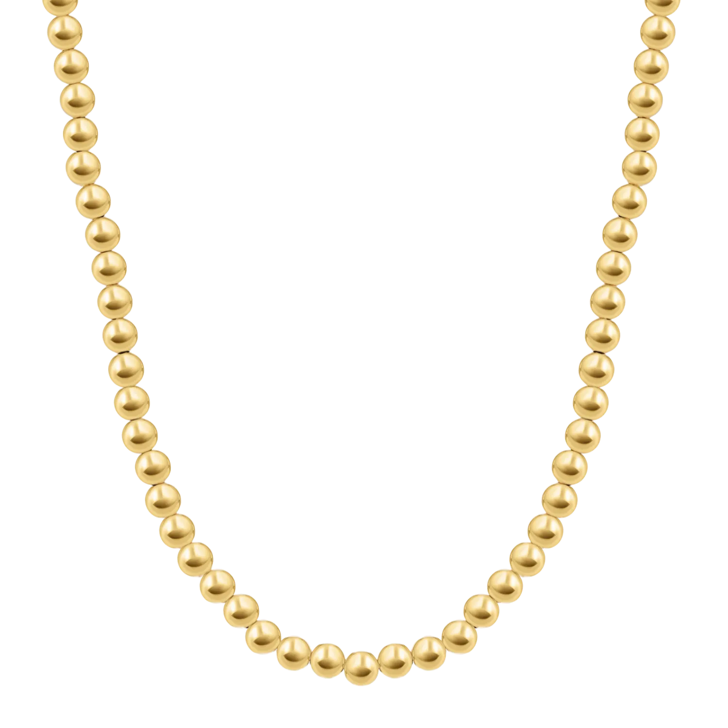 6mm Gold Bead Ball Necklace