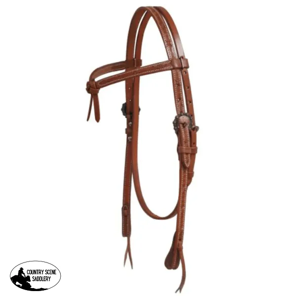 72025 - Argentina cow leather futurity bridle with barbed wire tooling