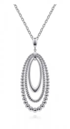 925 Sterling Silver Bujukan and Rope Circle Pendant Necklace