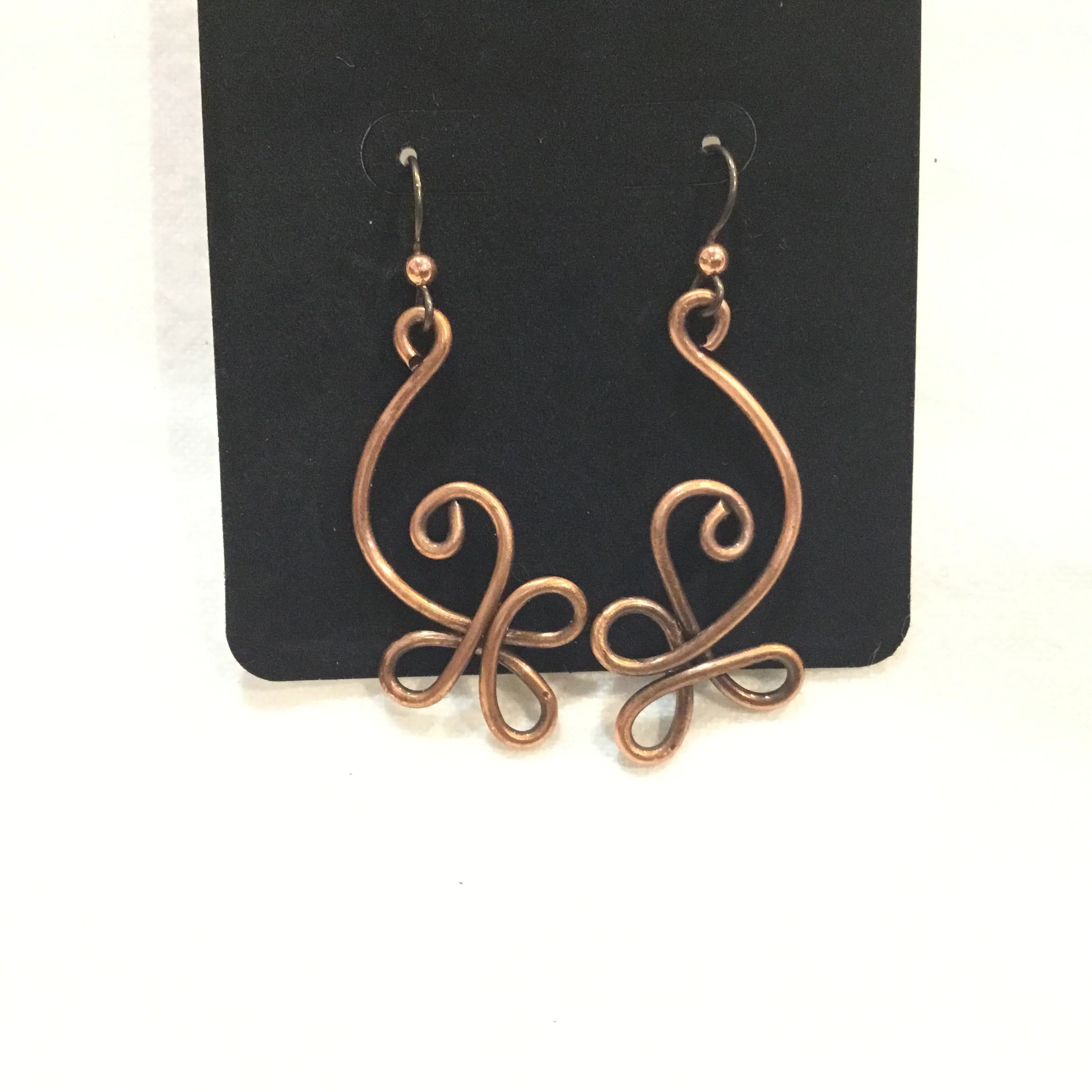 Abstract Clover Copper Earrings