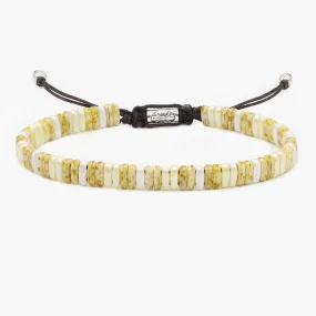 Adjustable Bracelet With Assorted Glass Beads (Sand)