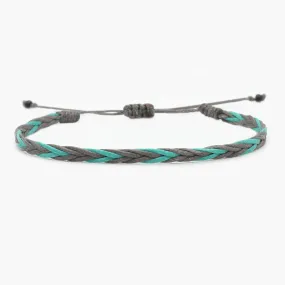 Adjustable Mini Braided Bracelet (Grey/Turquoise)