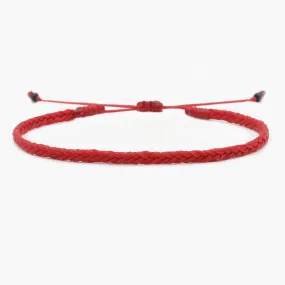 Adjustable Mini Braided Bracelet (Red)