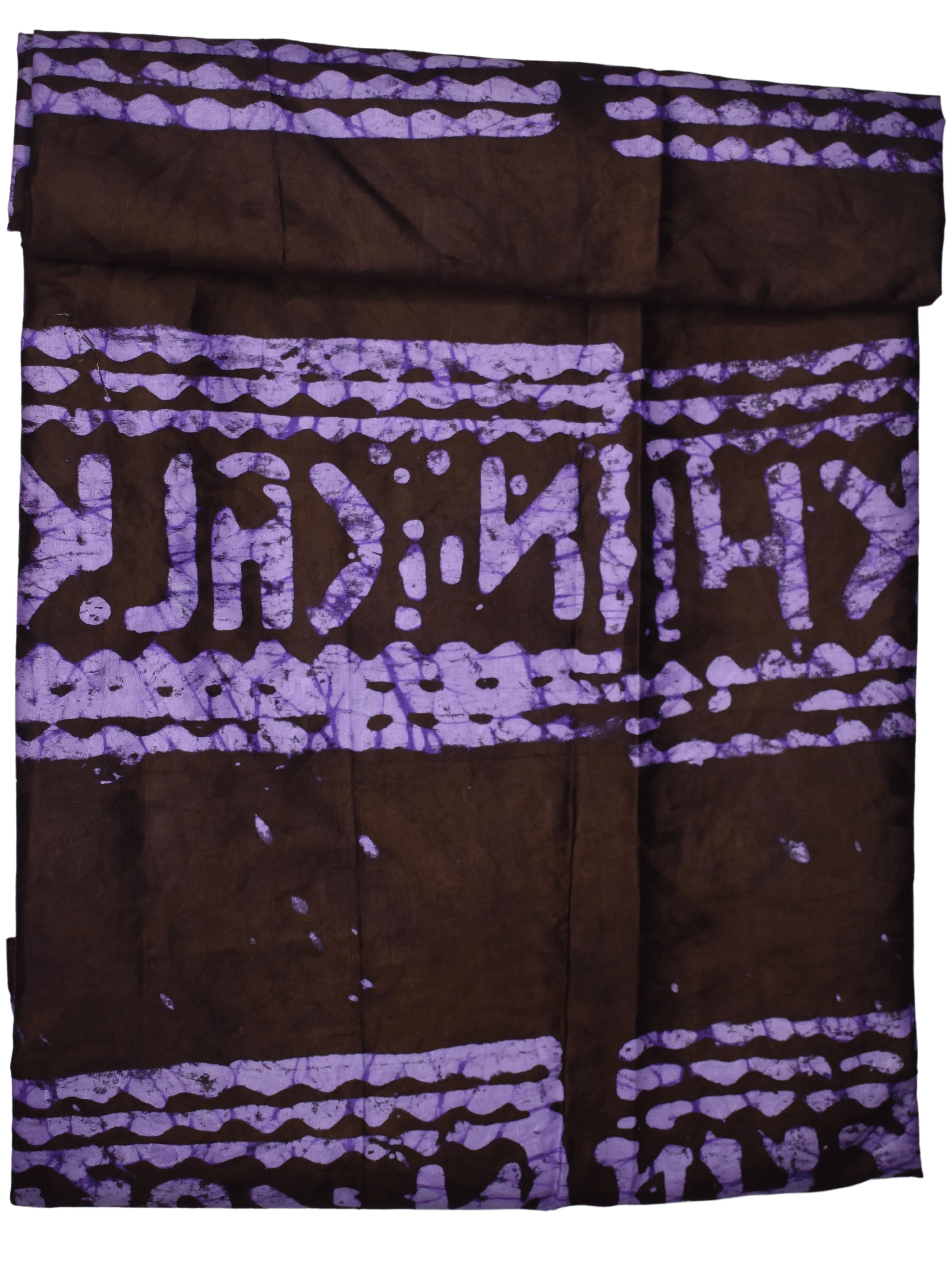 African Brown and Purple Hand-dyed Print - CA192