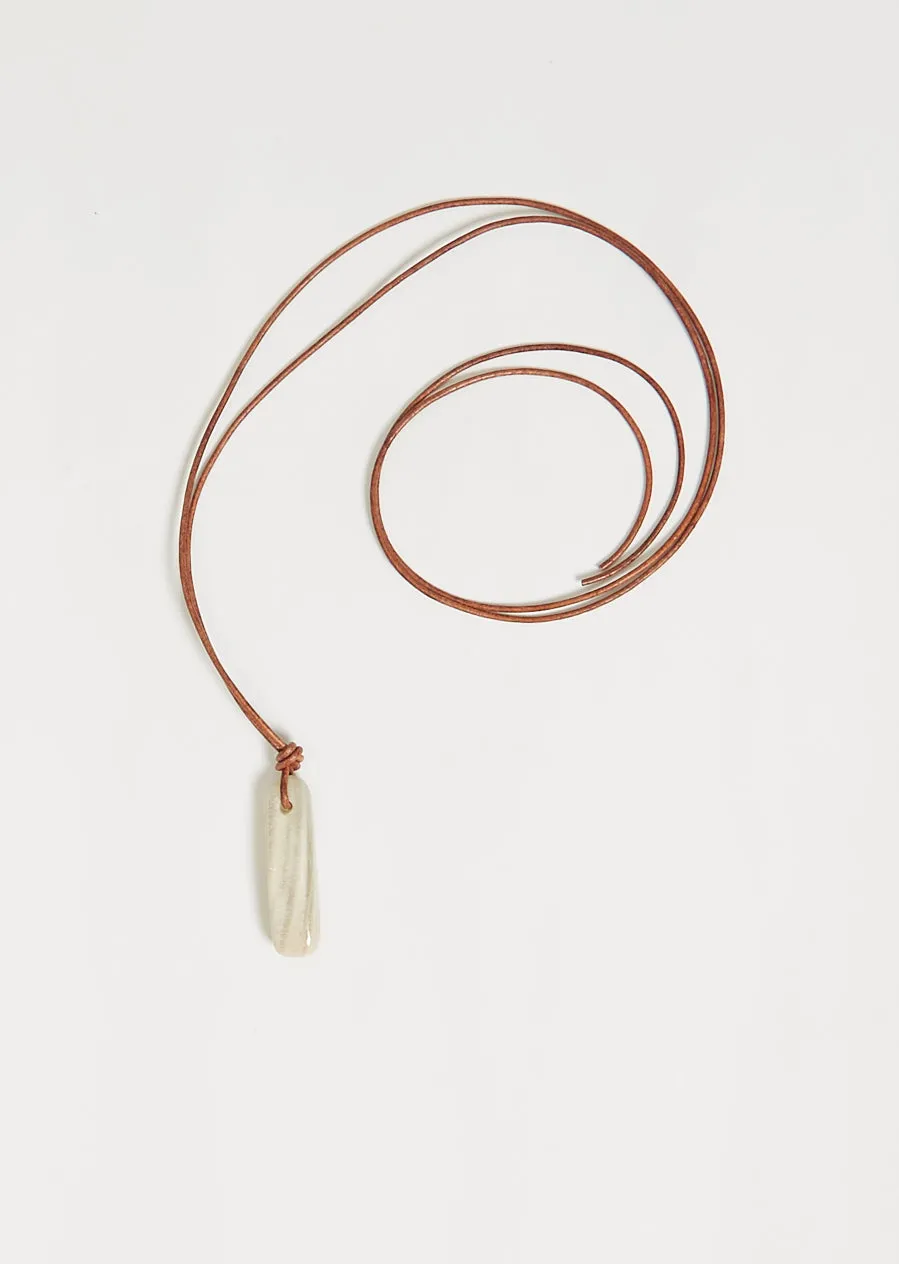 Agate Leather Cord Necklace