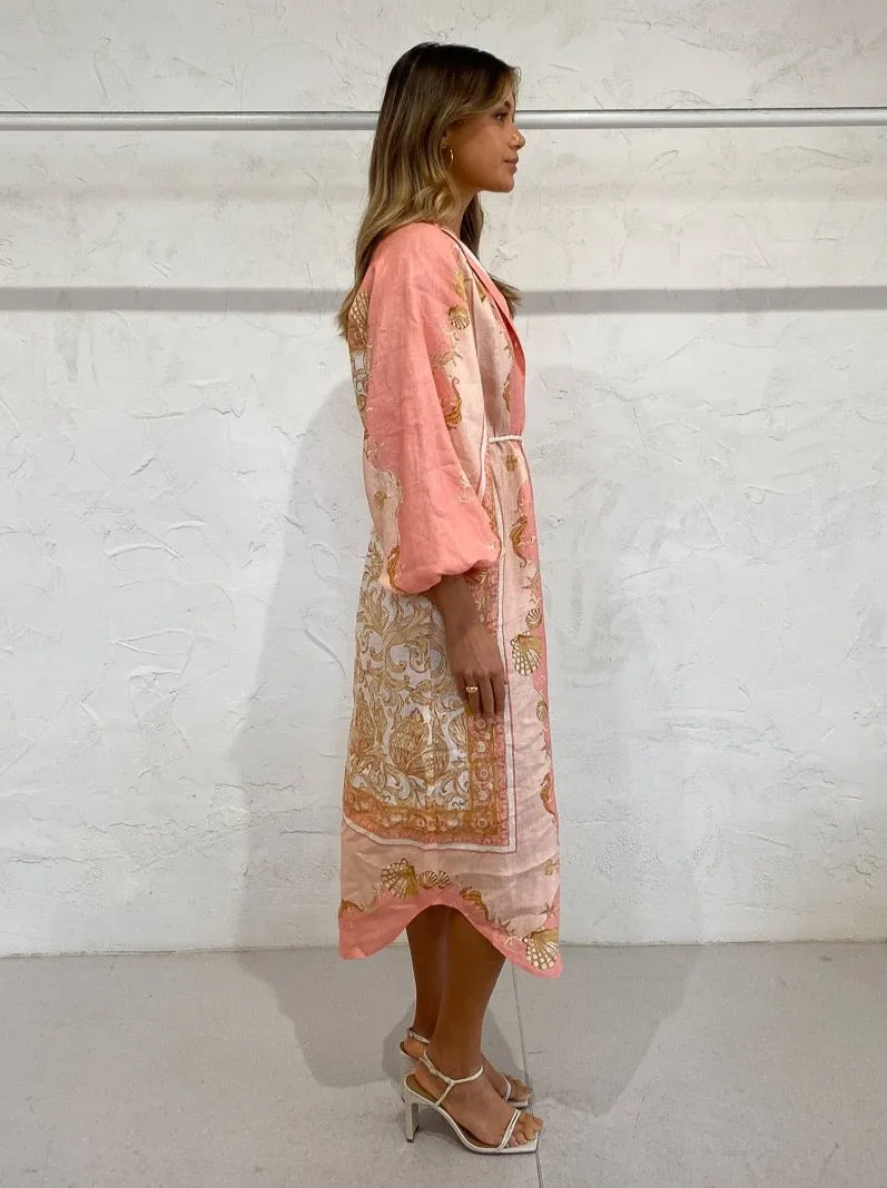 Alemais Ursula Maxi Shirtdress In Pink