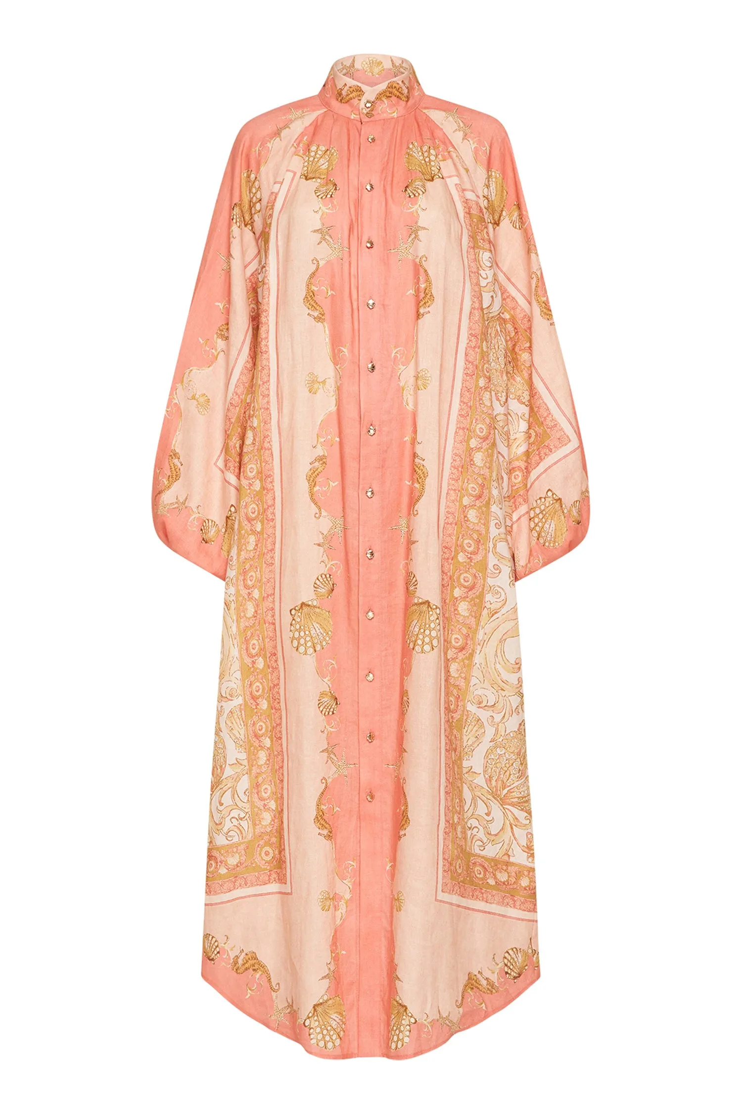 Alemais Ursula Maxi Shirtdress In Pink