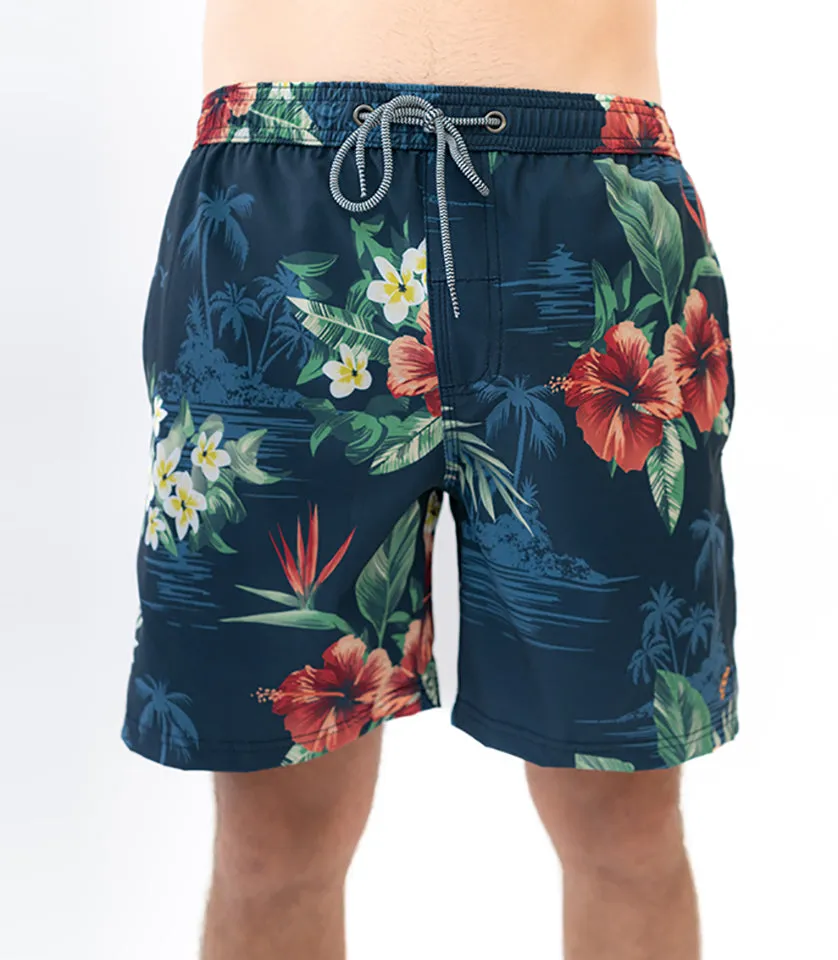 Aloha Elastic Waist Boardie | Dark Navy