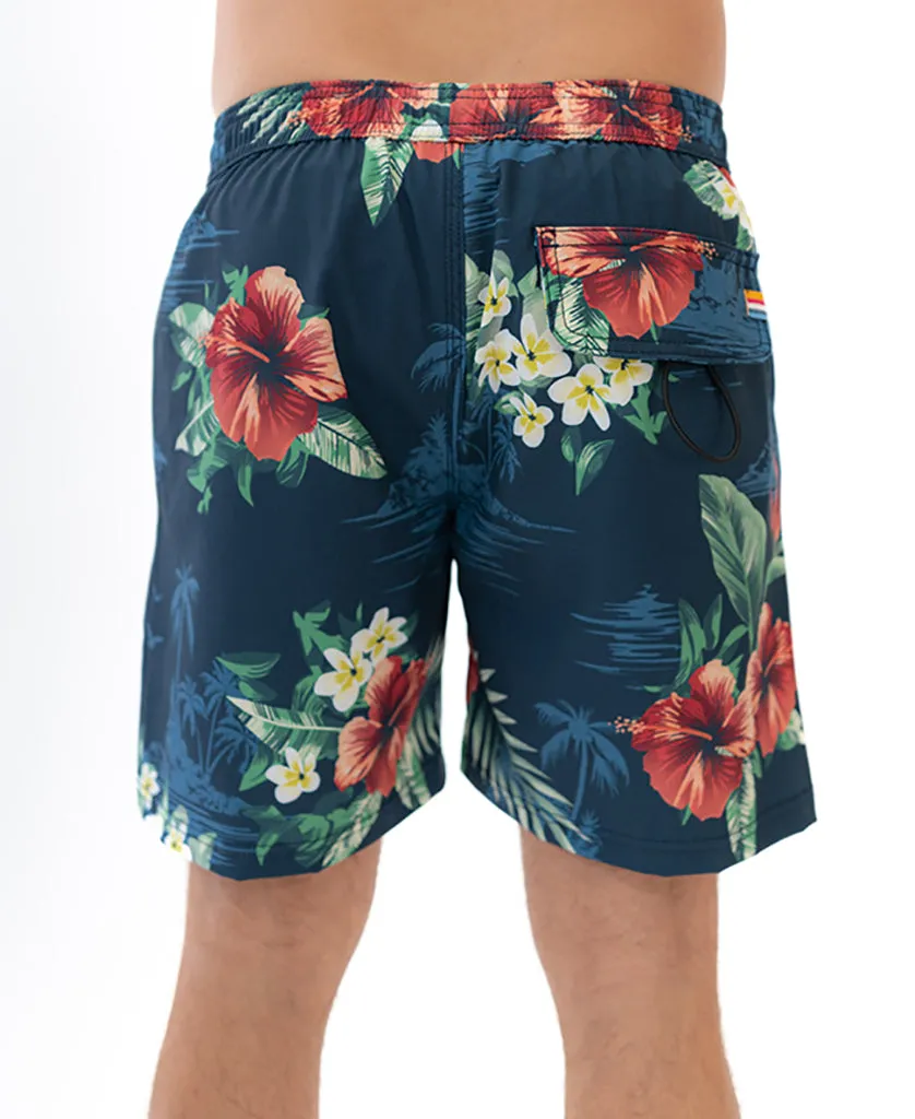 Aloha Elastic Waist Boardie | Dark Navy