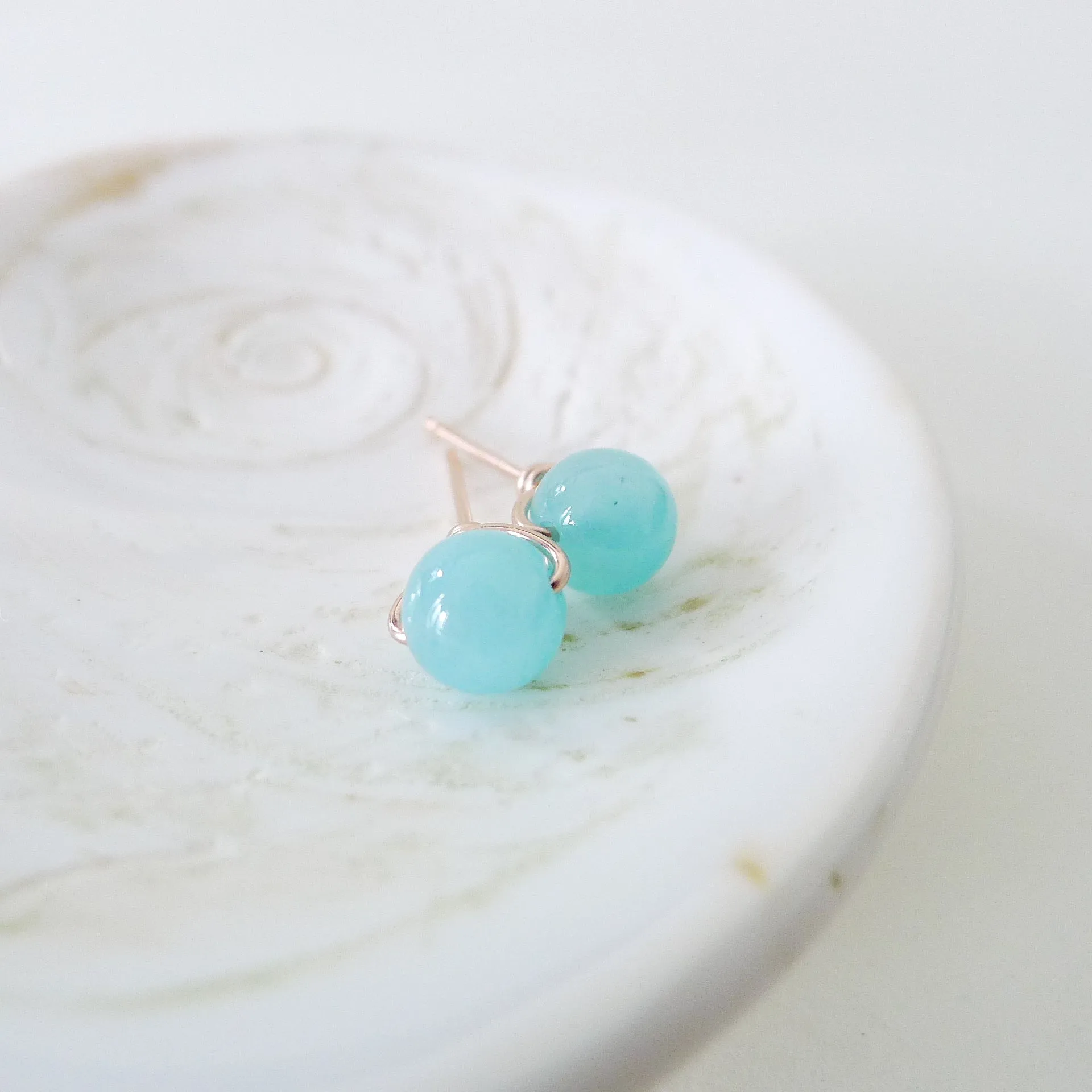 Amazonite Earstuds 6mm (Basic) / 14k Gold-filled