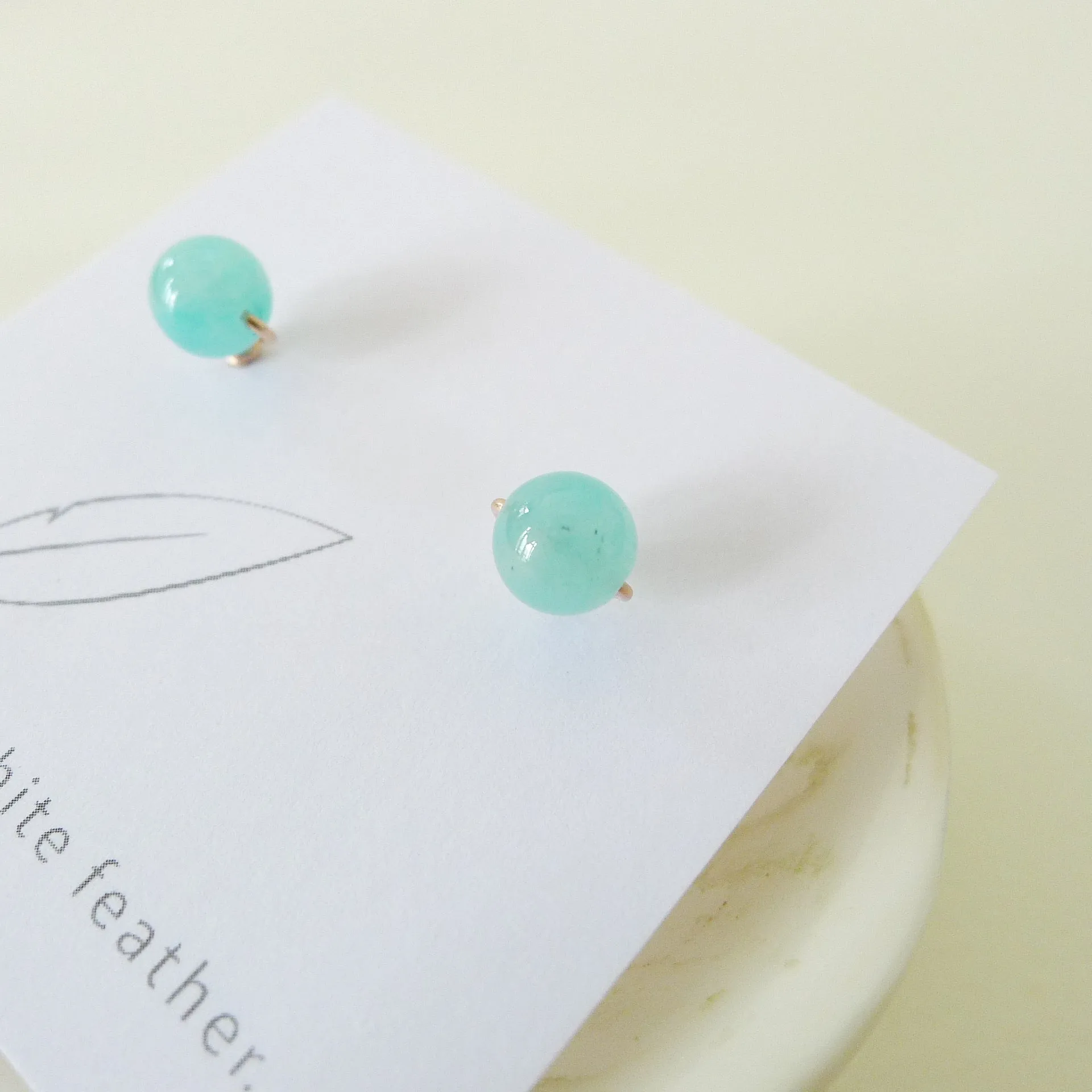 Amazonite Earstuds 6mm (Basic) / 14k Gold-filled