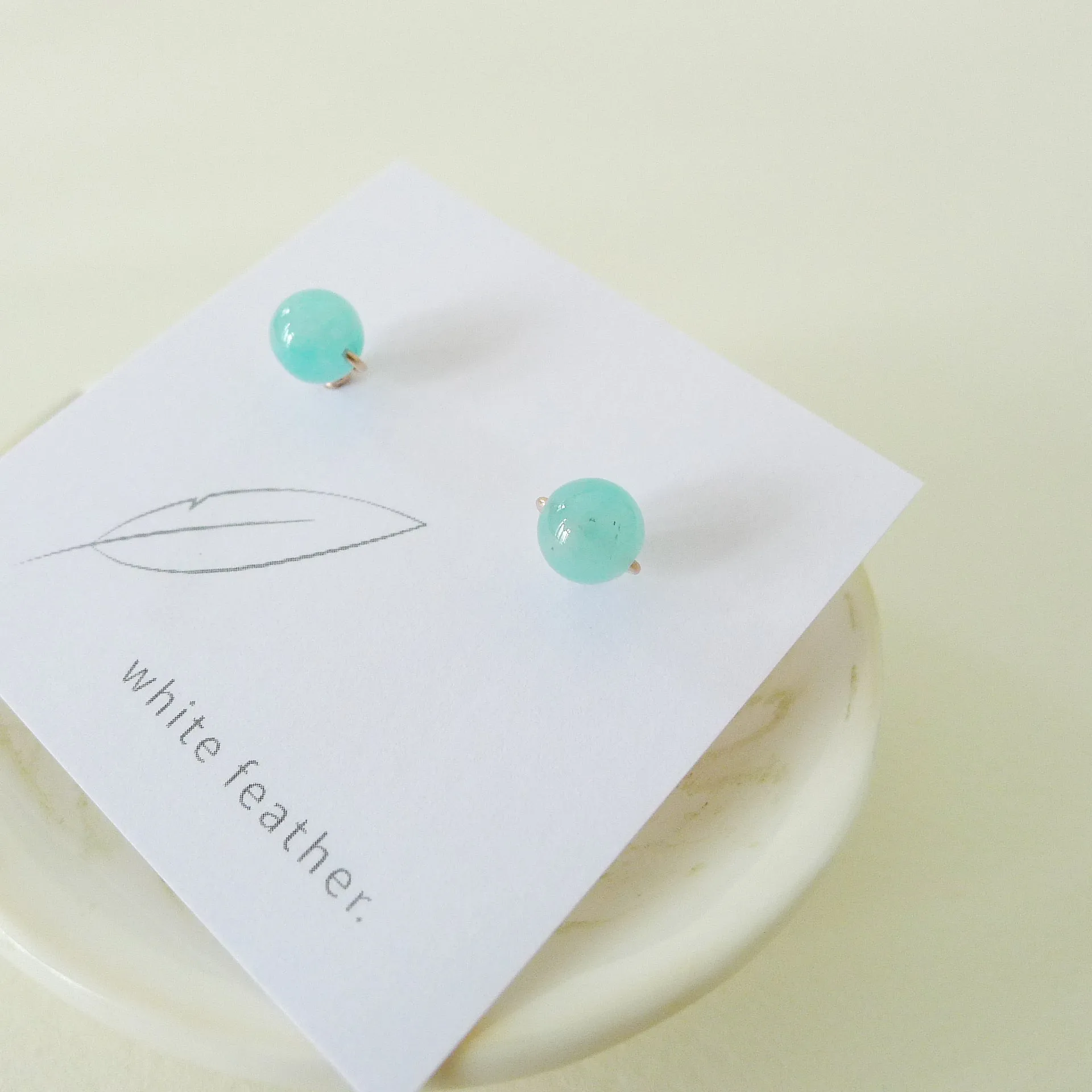 Amazonite Earstuds 6mm (Basic) / 14k Gold-filled