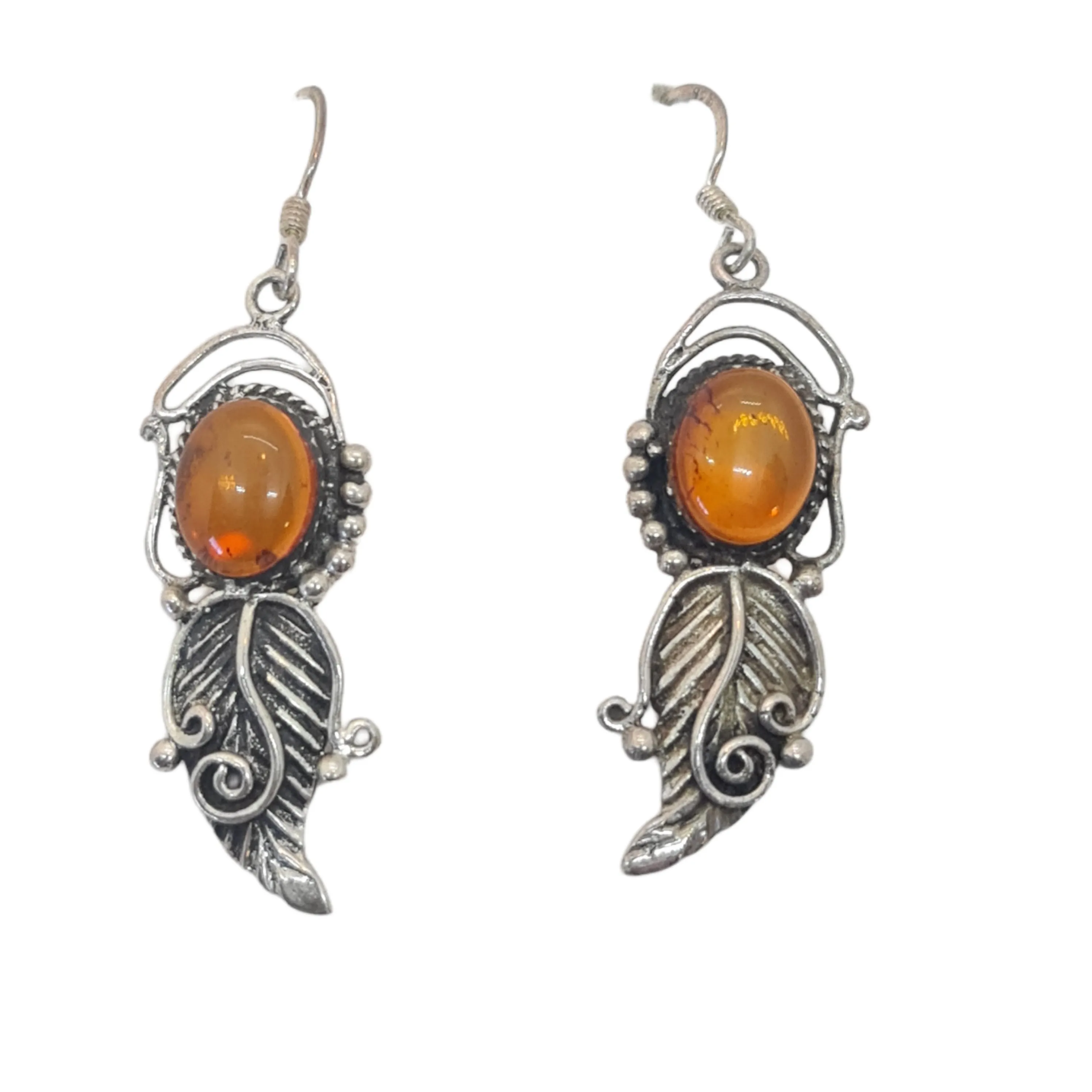 Amber Leaf drop earrings