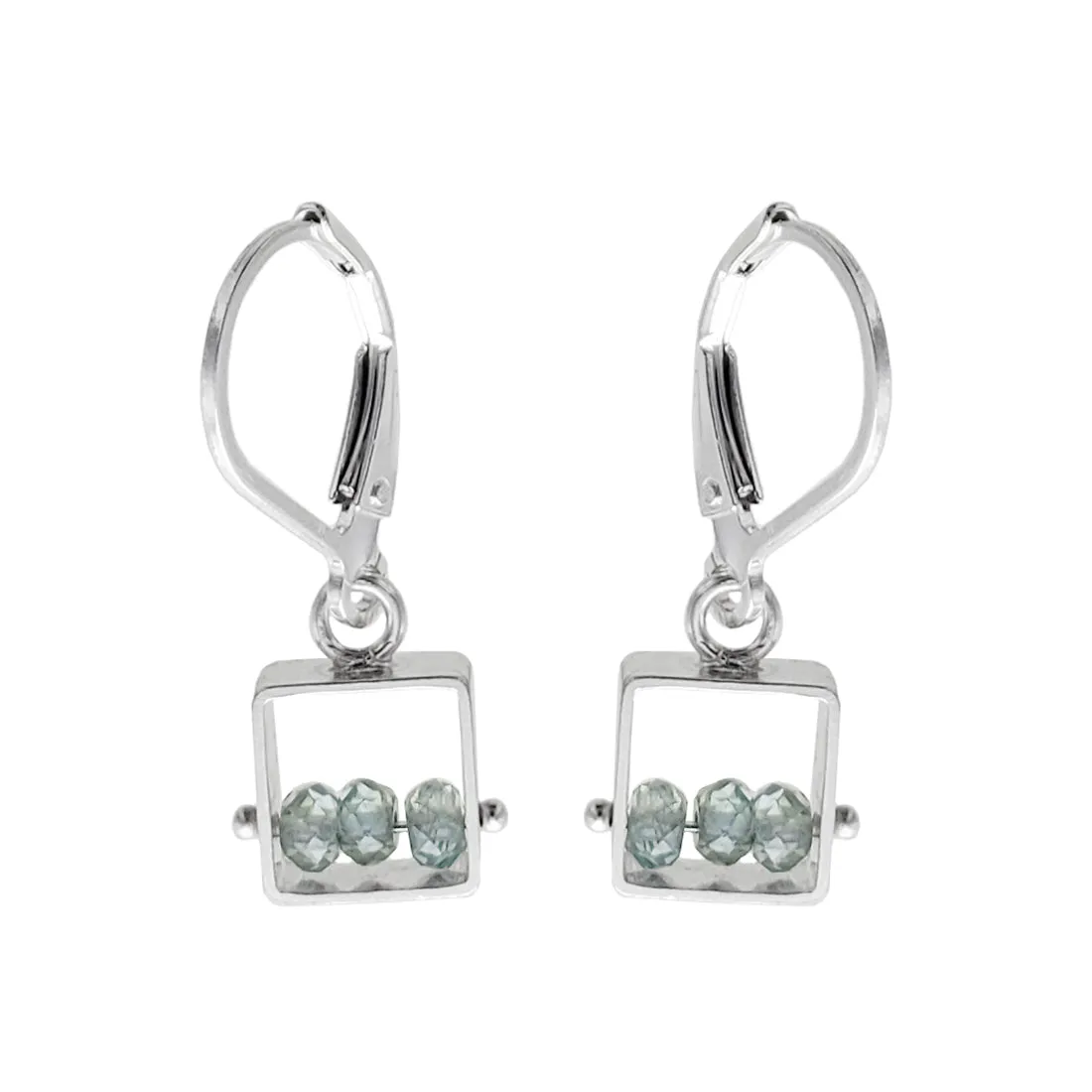 Ashka Dymel Petite Square Aqua Waves Earrings