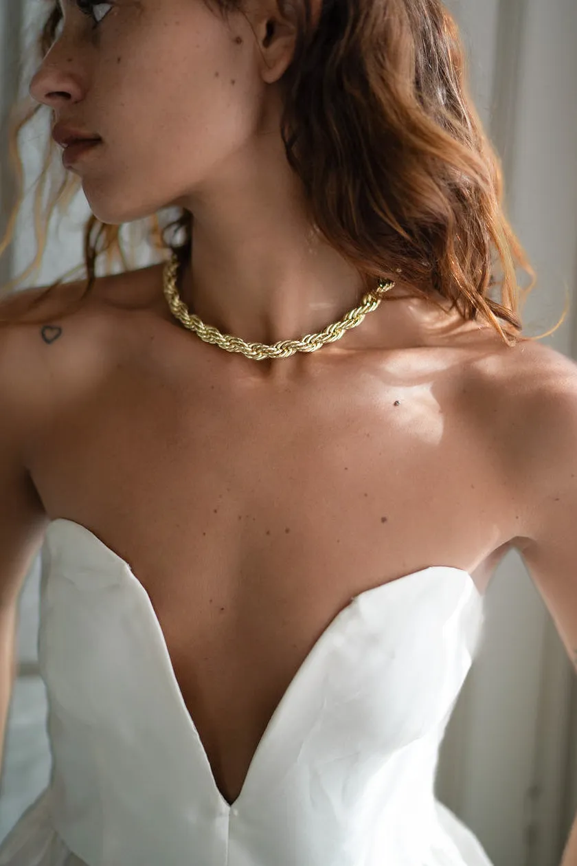 Athena Gold Rope Chain Necklace