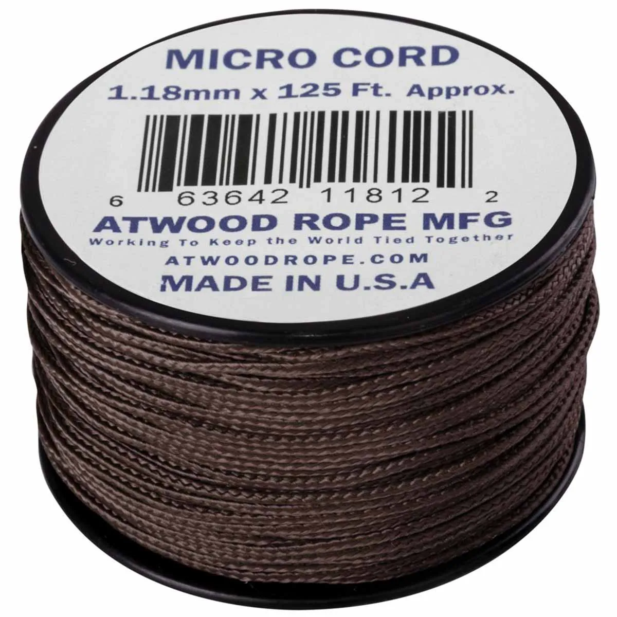 Atwood Rope Micro Cord 125ft Brown