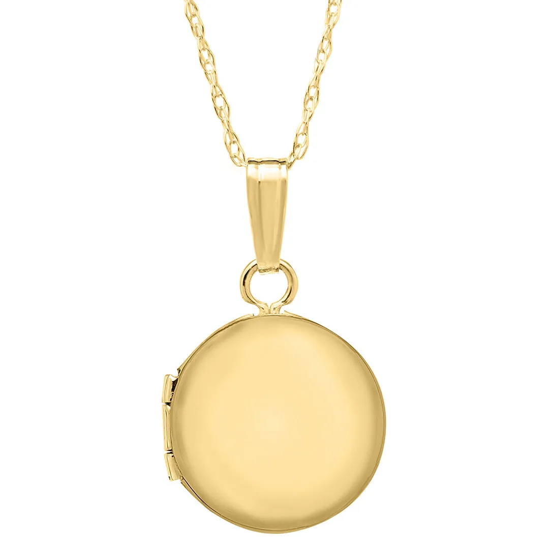 Baby 14K Yellow Gold Round Locket Necklace