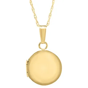 Baby 14K Yellow Gold Round Locket Necklace