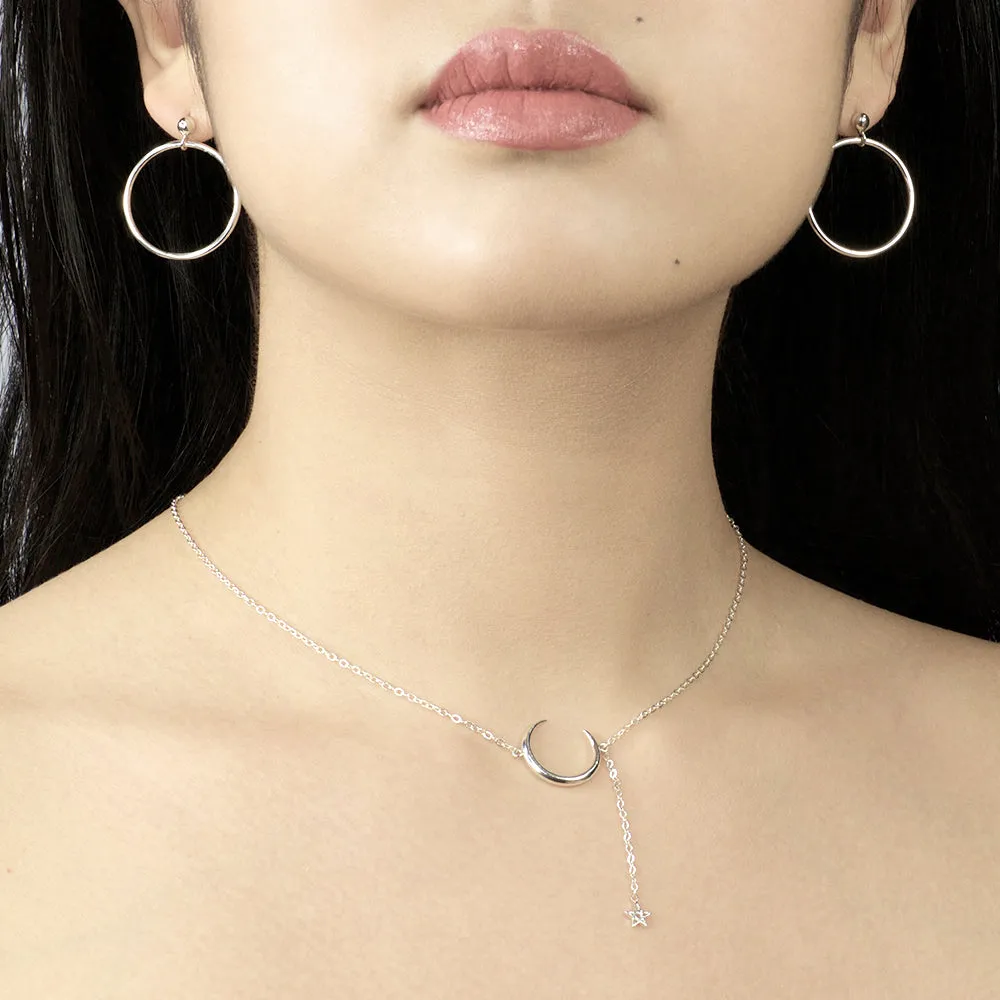 Ball and hoop Earrings - Silver