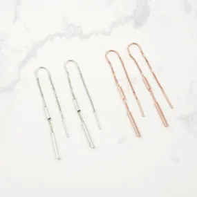 Bar thread Earrings - Silver