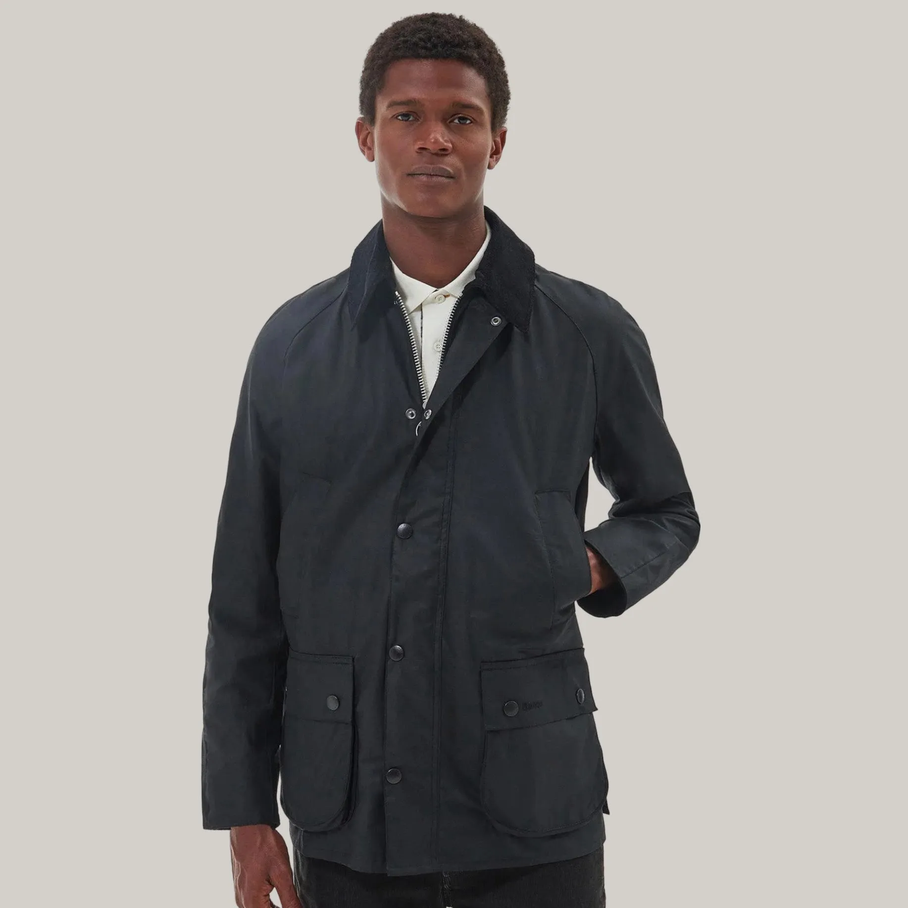 BARBOUR ASHBY WAXED JACKET - BLACK