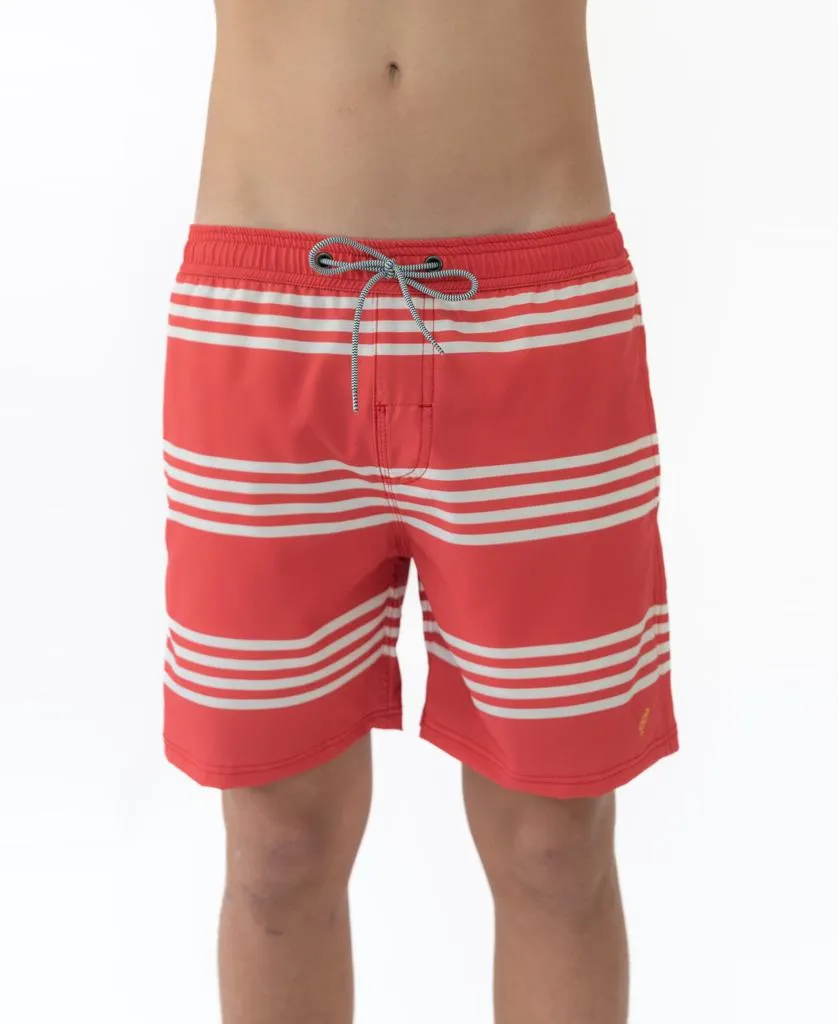 Beach Boy Elastic Boardie | Wash Red