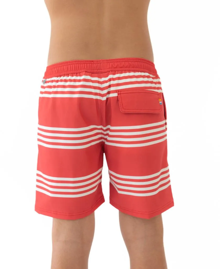 Beach Boy Elastic Boardie | Wash Red