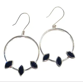 Bella Black Onyx stone drop earrings