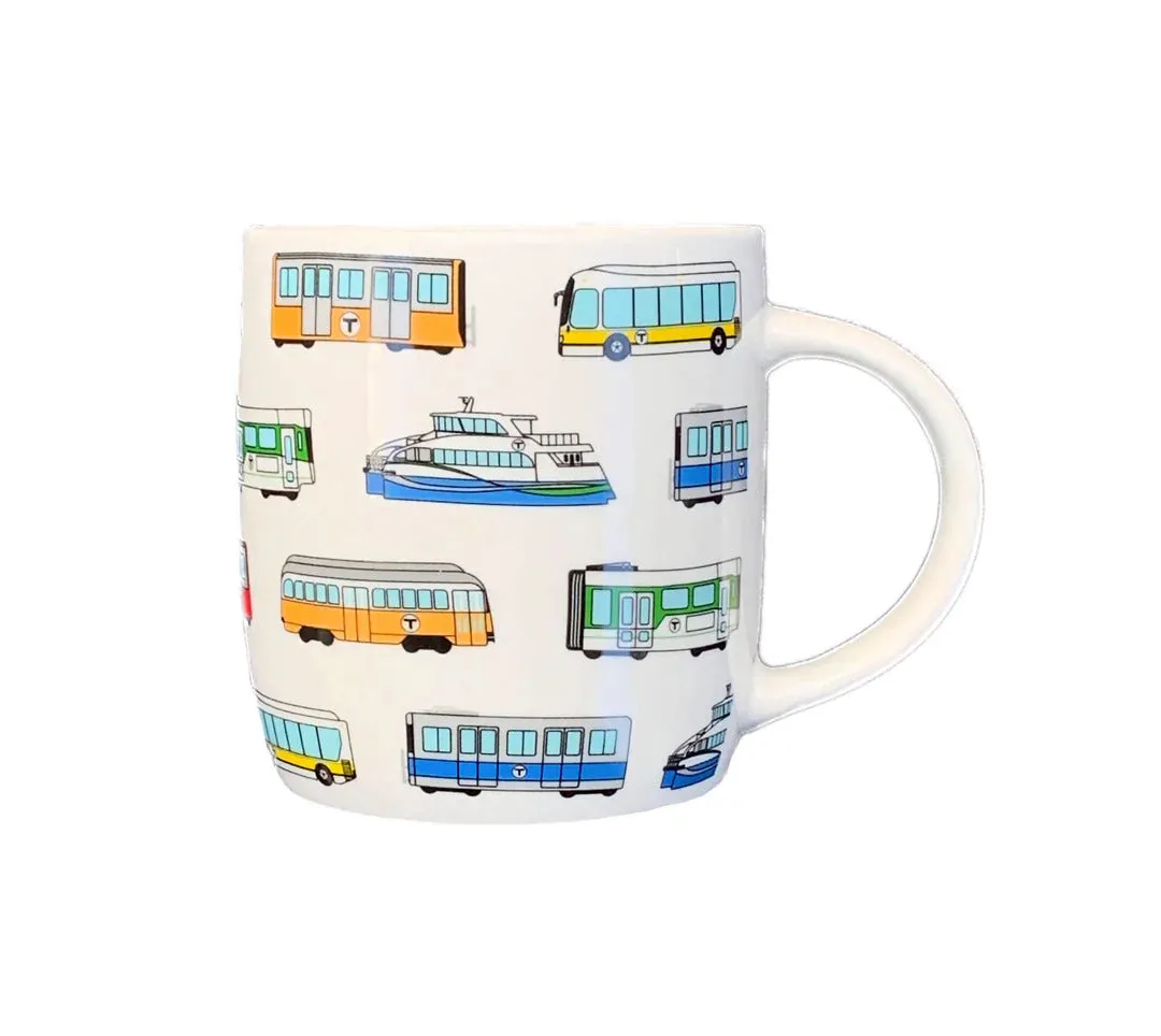 Boston MBTA Transit Vehicles Coffee Mug NEW!