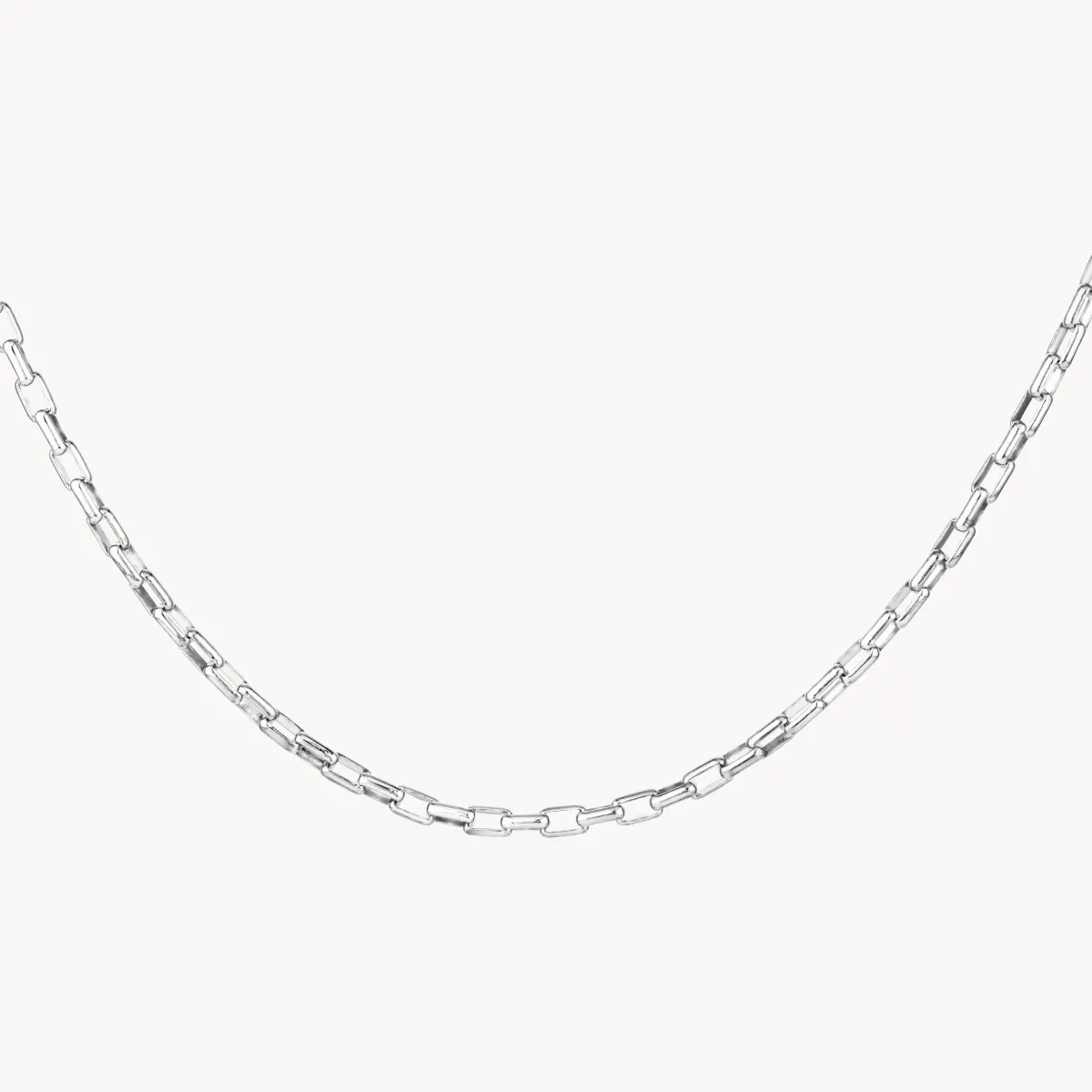 Box Paperclip Chain Necklace in Silver