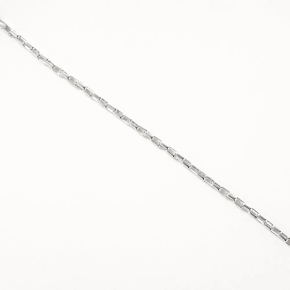 Box Paperclip Chain Necklace in Silver